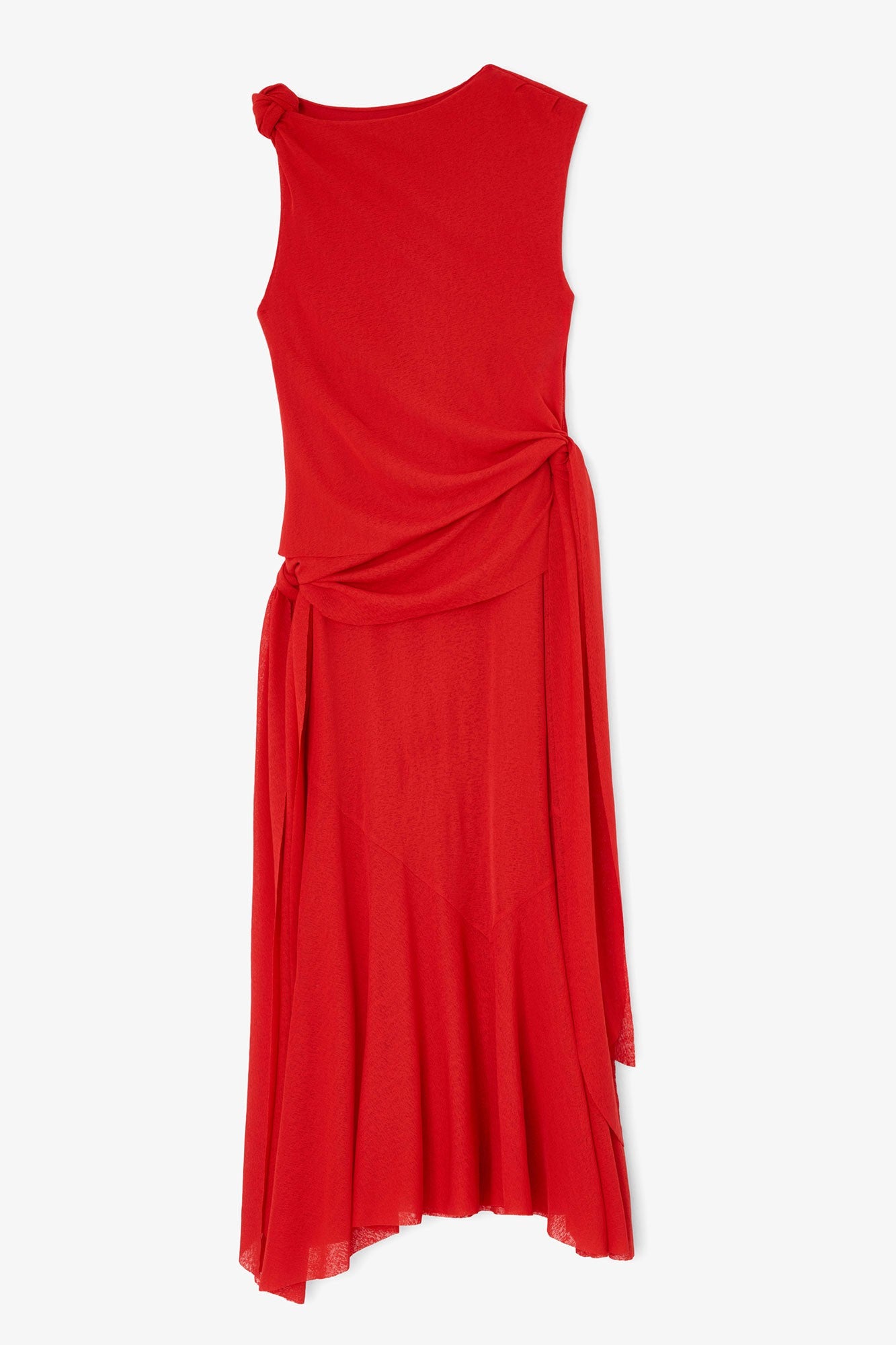 Marl Mesh Draped Knot Dress