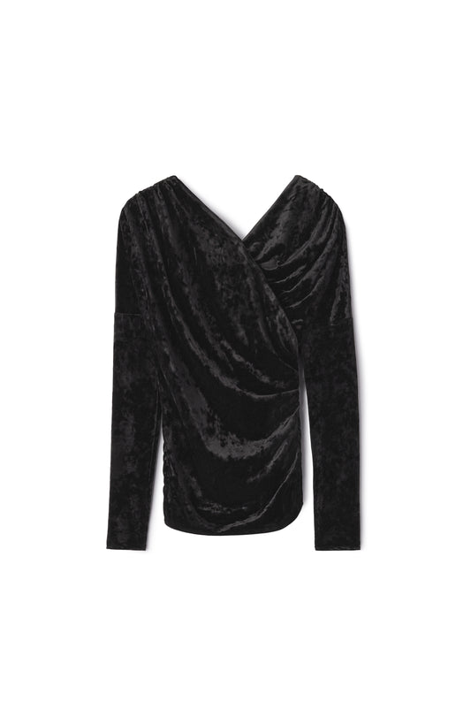 Velour Jersey Ruched Blouse