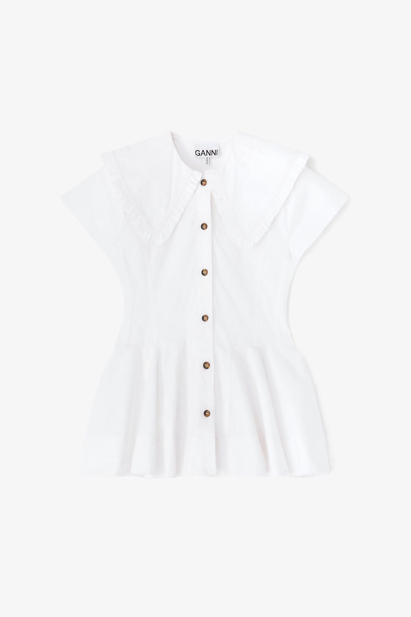Stretch Cotton Peter Pan Collar Shirt