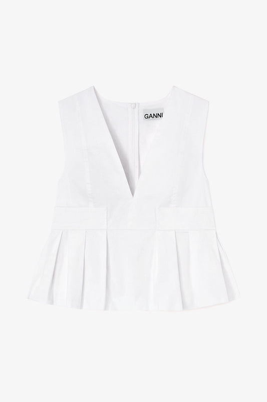 Stretch Cotton V Pocket Blouse