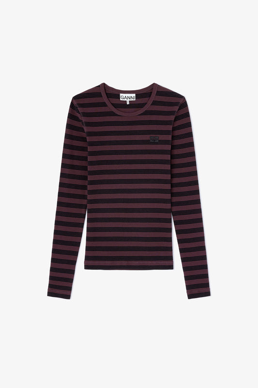 Soft Cotton Stripe Rib Longsleeve