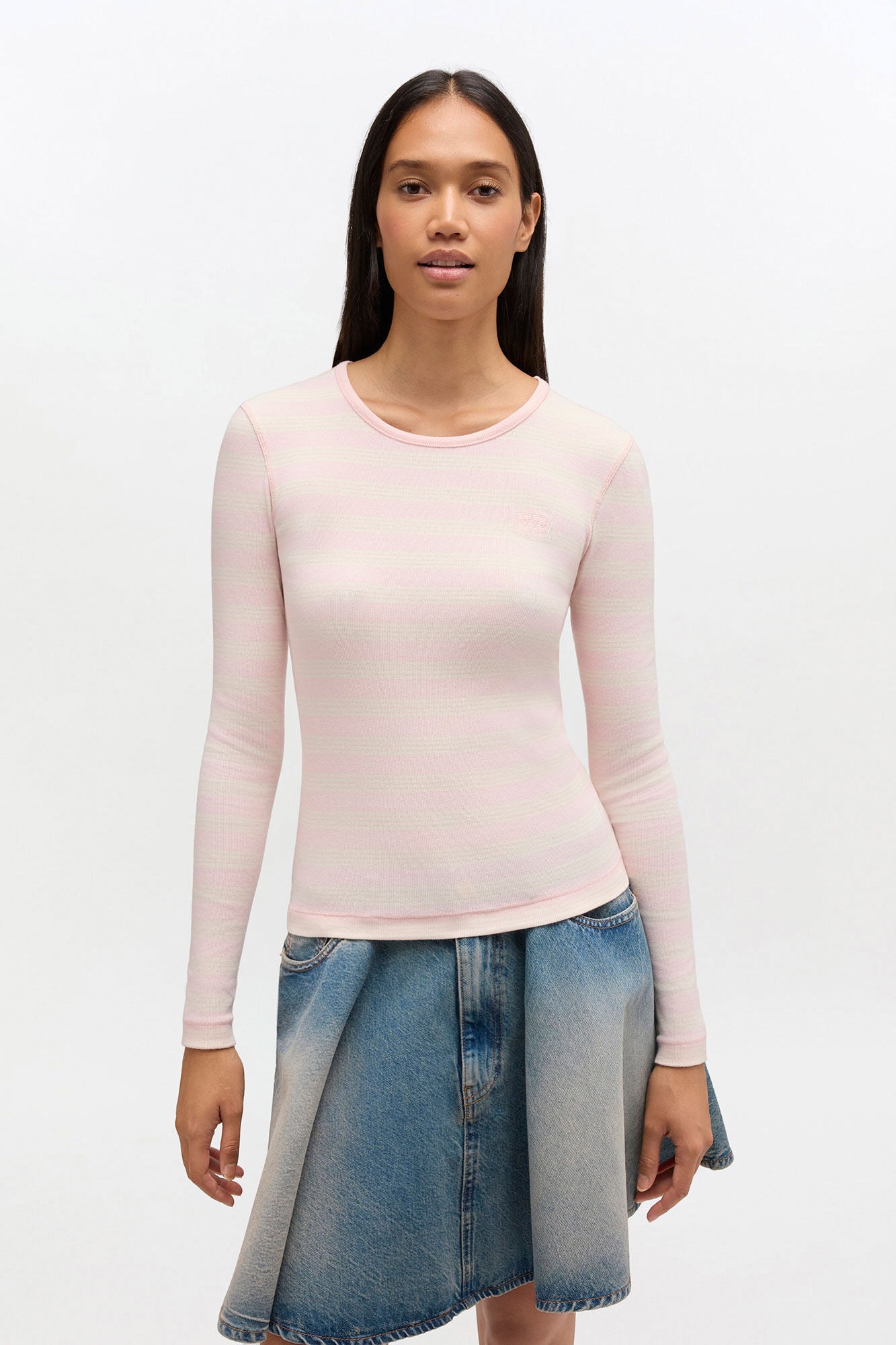 Soft Cotton Stripe Rib Longsleeve