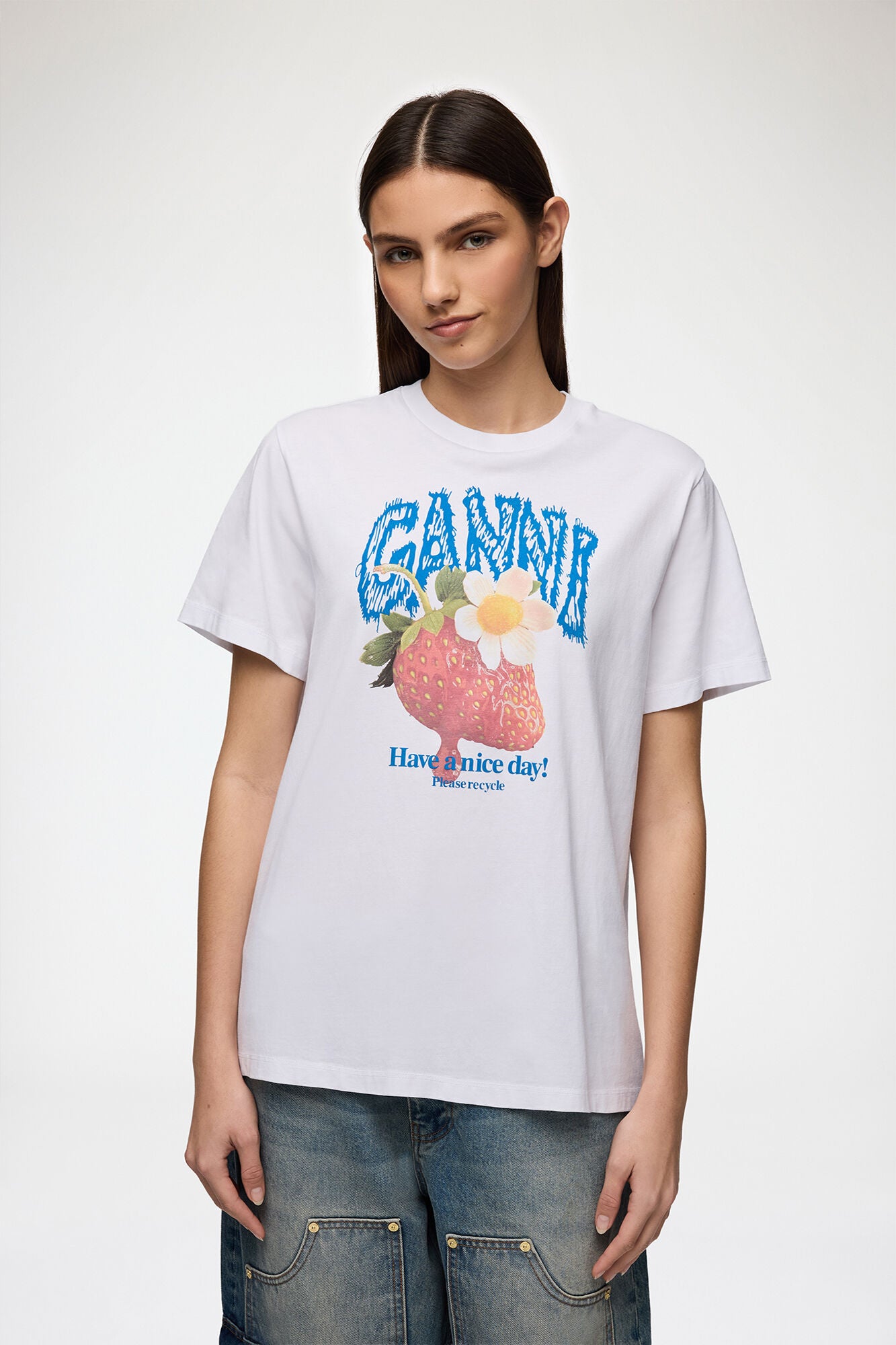 Basic Cotton Jersey Strawberry Print