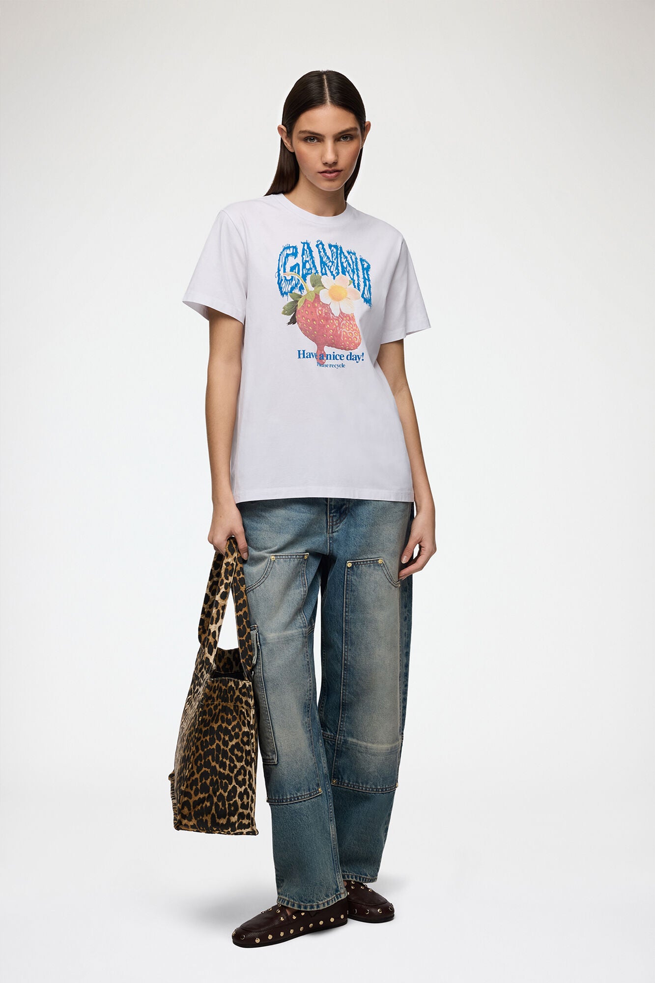 Basic Cotton Jersey Strawberry Print
