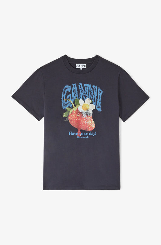 Basic Cotton Jersey Strawberry Print