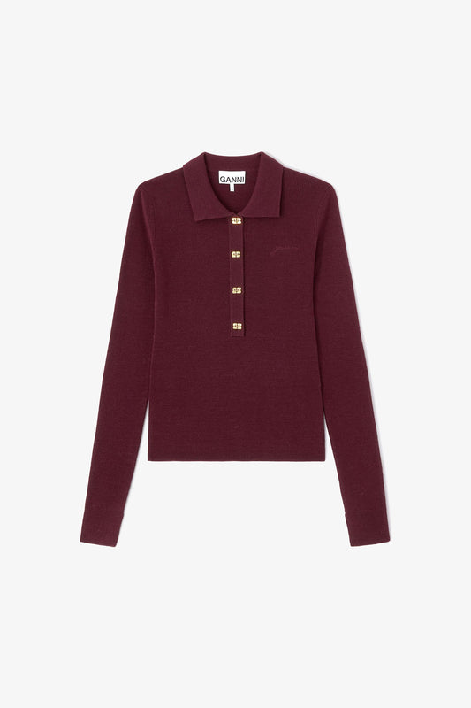 Mini Ribbed Merino Polo