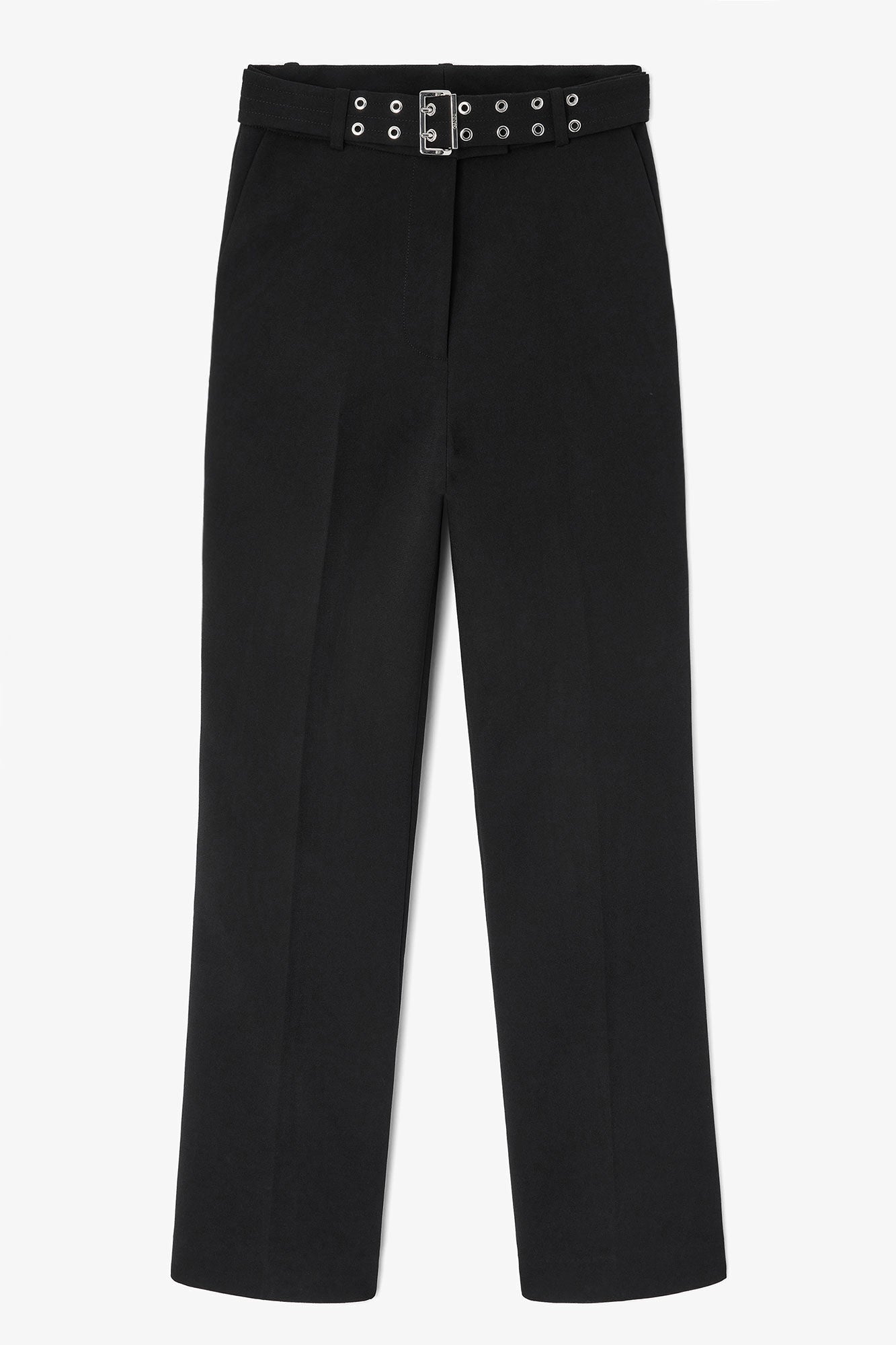 Bonded Crepe Belted Pants
