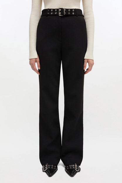 Bonded Crepe Belted Pants