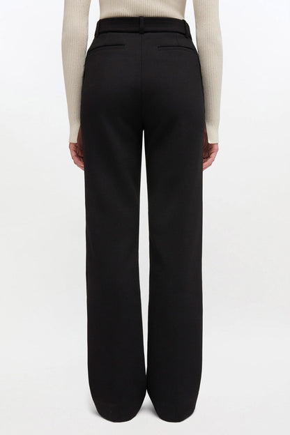 Bonded Crepe Belted Pants