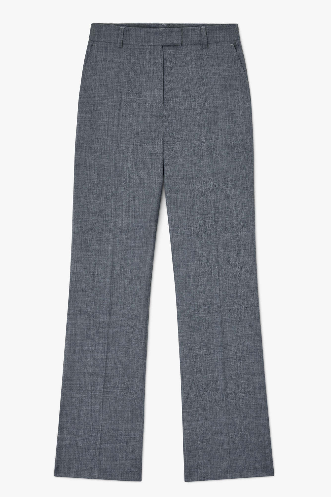 Wool Melange Straight Pants