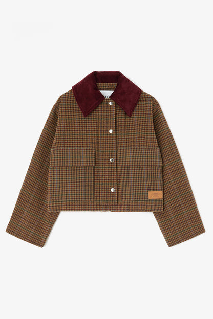 Heavy Check Twill Short Barn Jacket