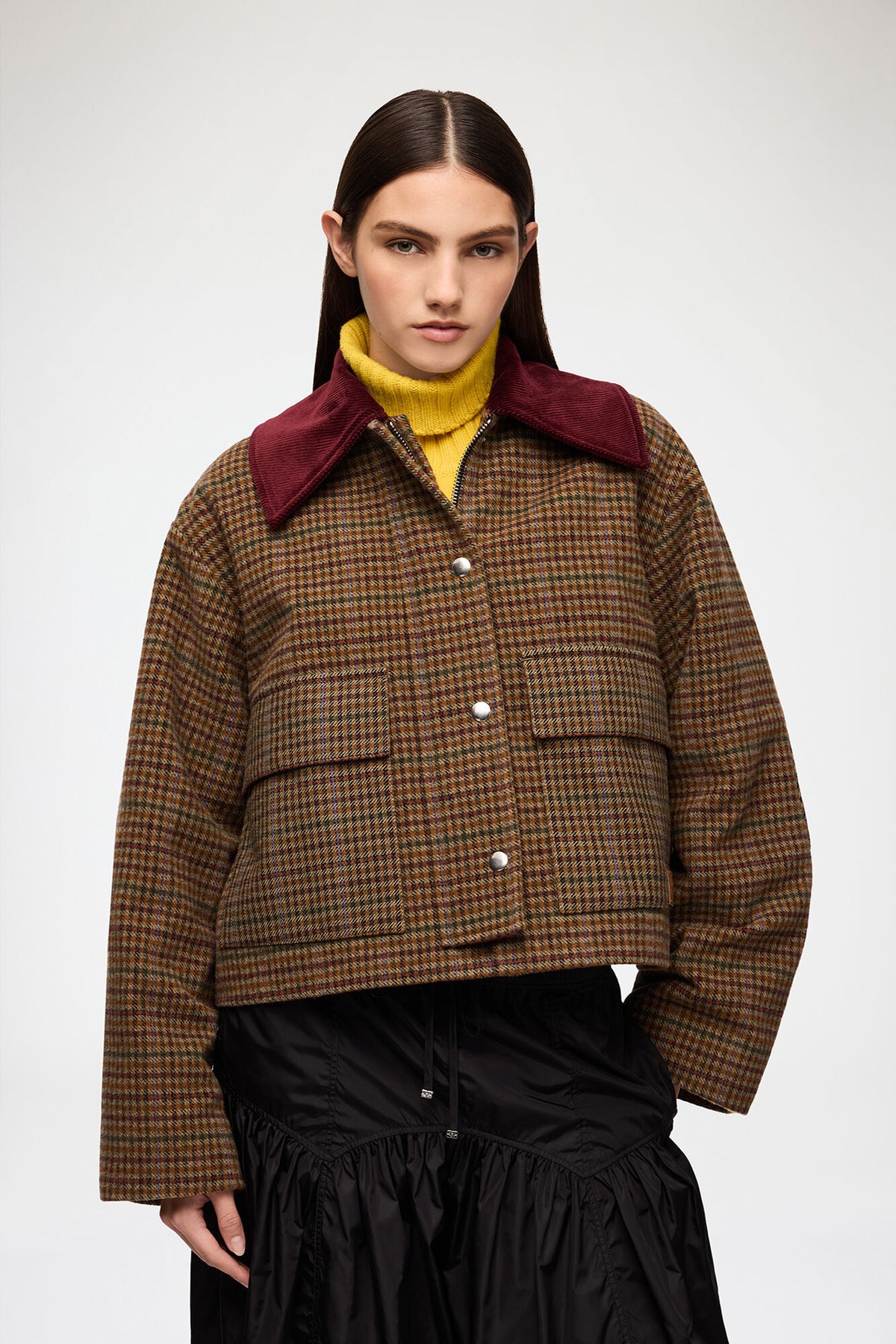 Heavy Check Twill Short Barn Jacket