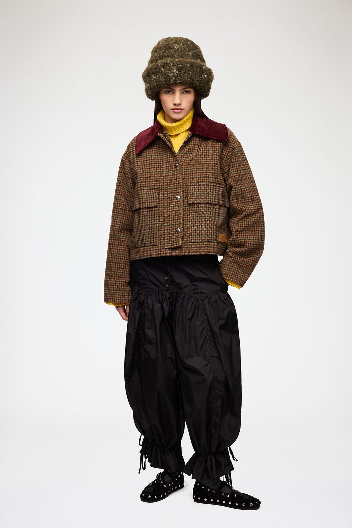 Heavy Check Twill Short Barn Jacket