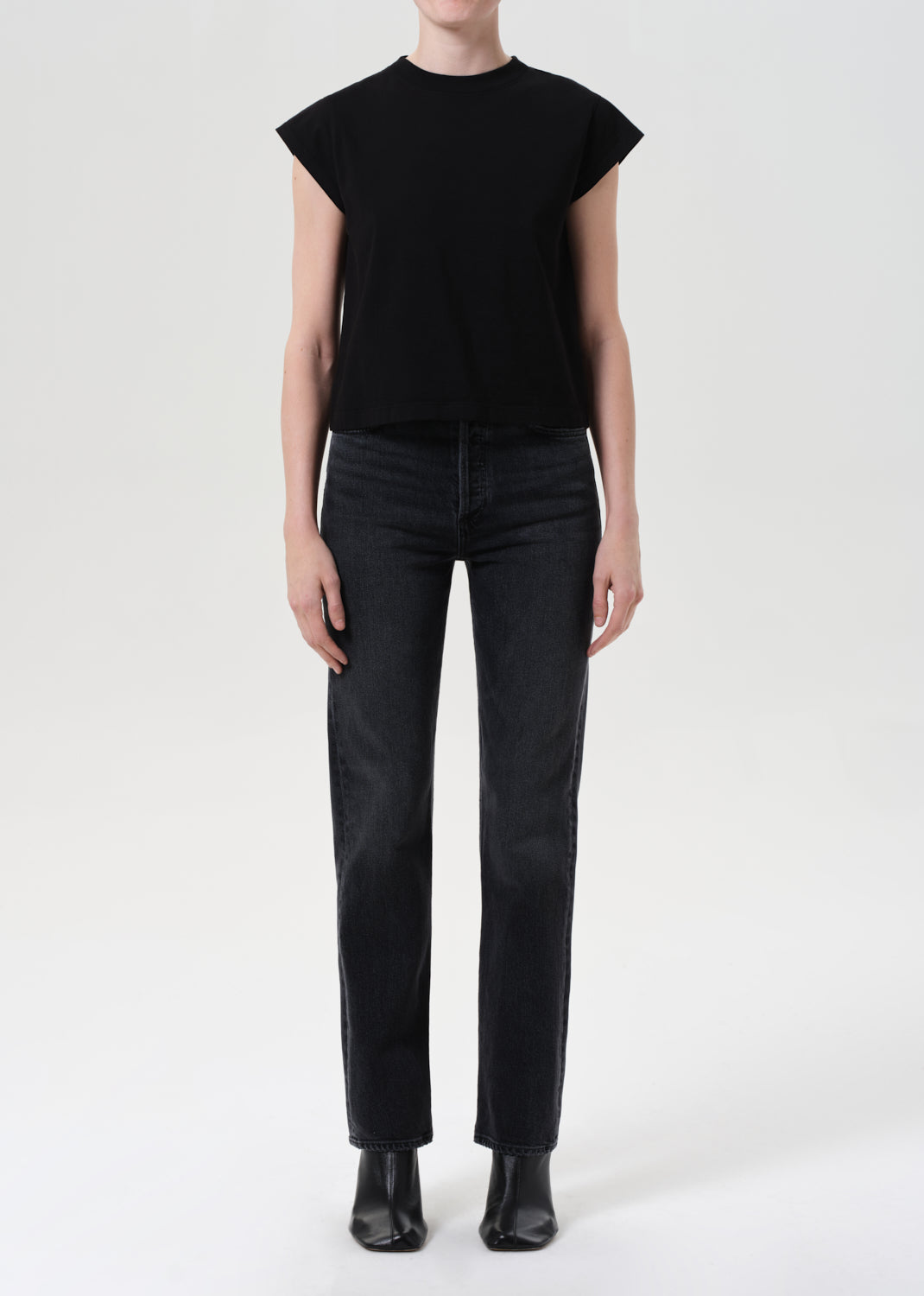 90'S PINCH WAIST HIGH RISE STRAIGHT LONG (COMFORT STRETCH)