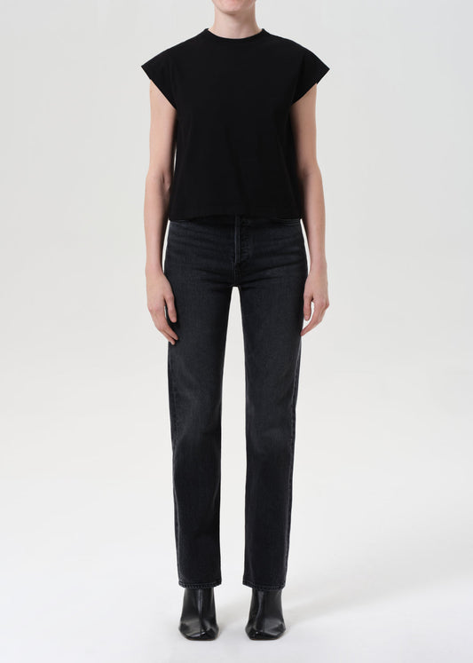 90'S PINCH WAIST HIGH RISE STRAIGHT LONG (COMFORT STRETCH)