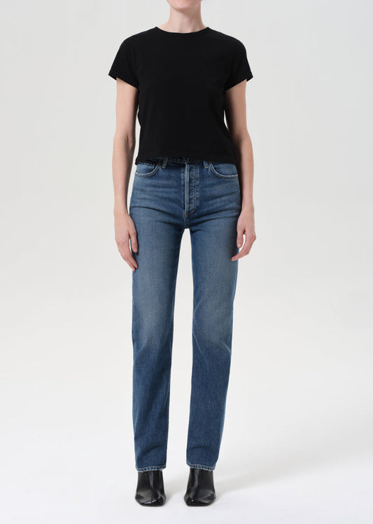 90'S PINCH WAIST HIGH RISE STRAIGHT LONG (COMFORT STRETCH)