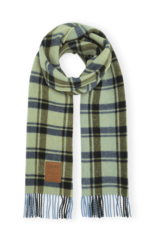Double Face Wool Check Scarf