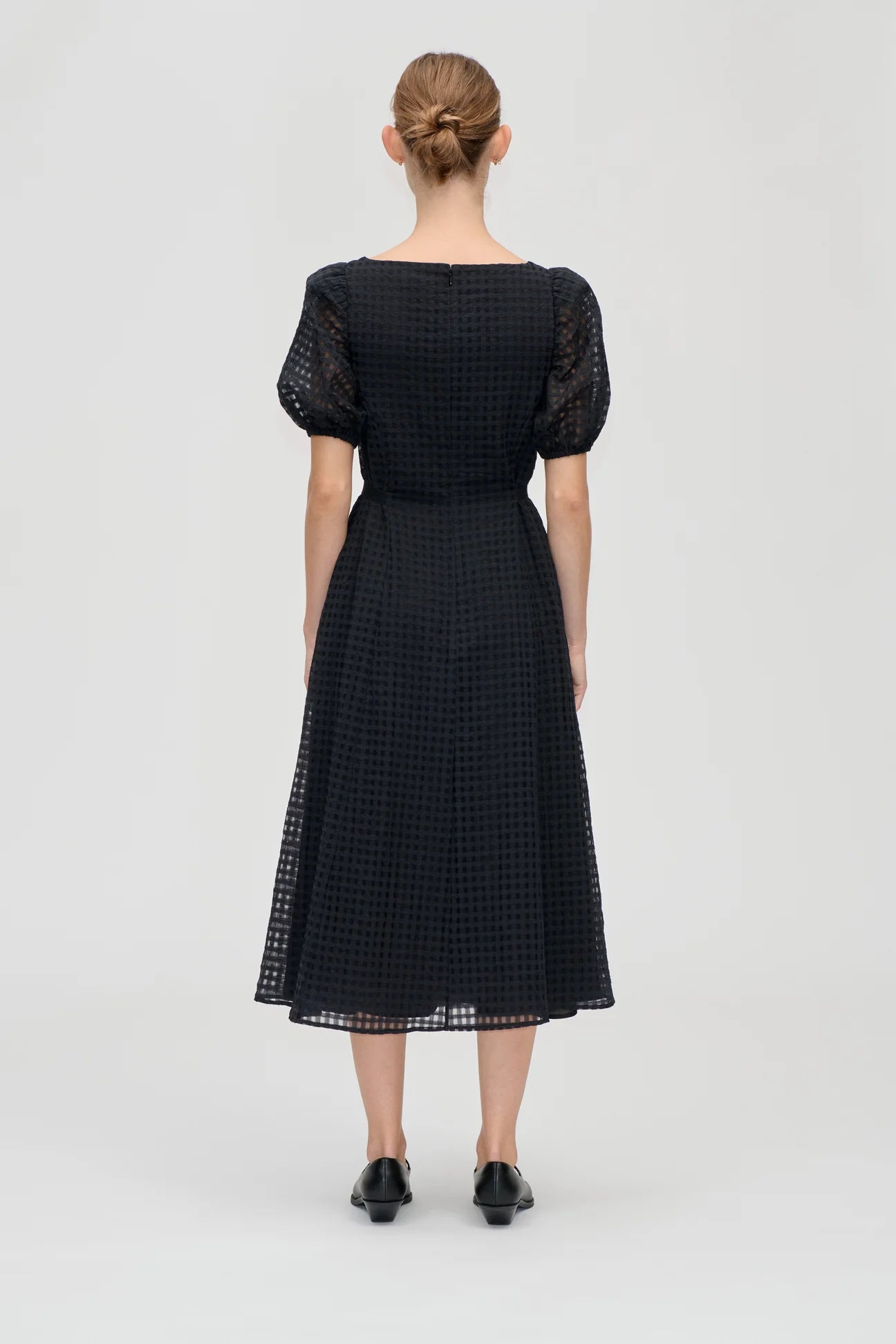2069 Organza, Adjustable Waist Voluminous Midi Dress