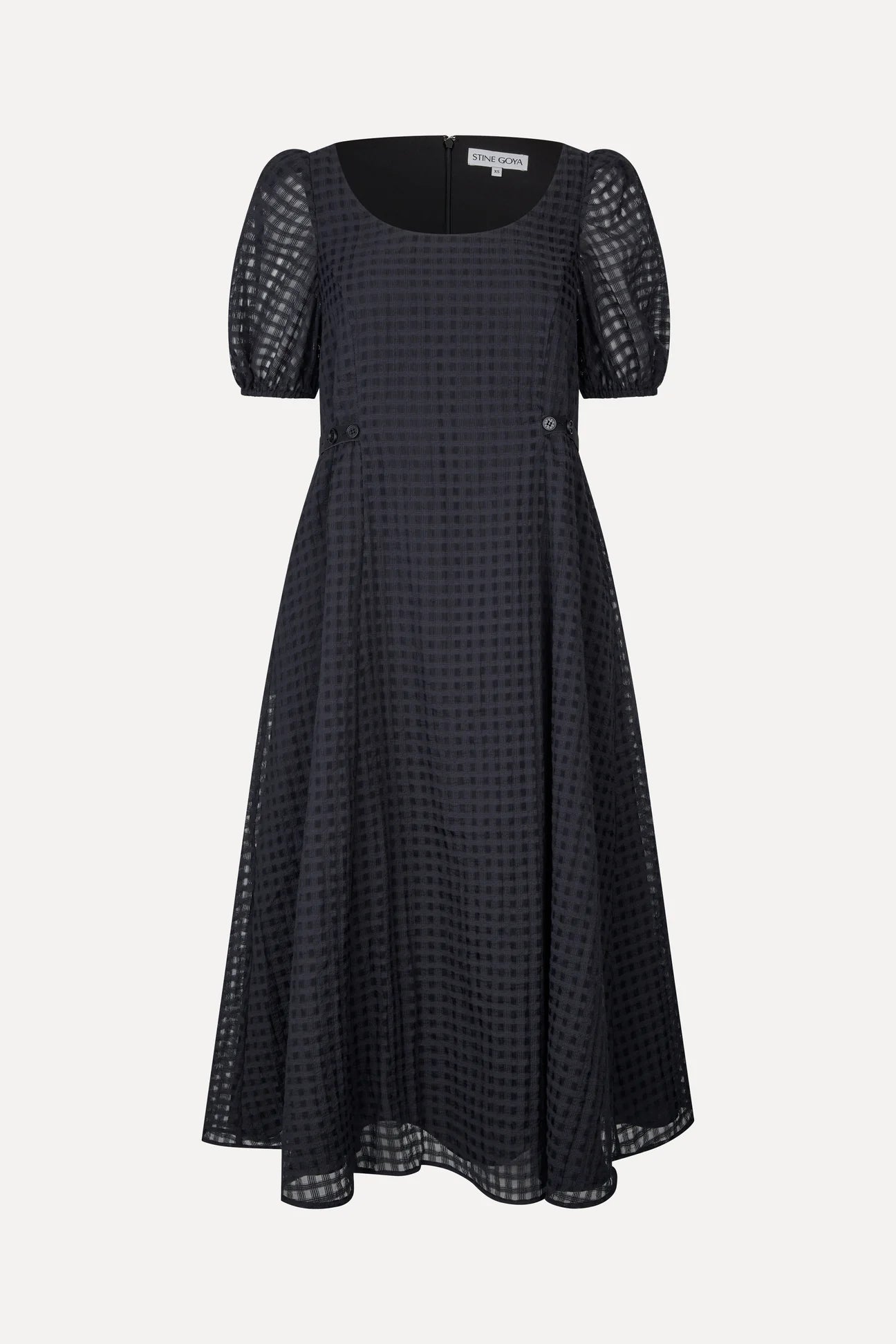 2069 Organza, Adjustable Waist Voluminous Midi Dress