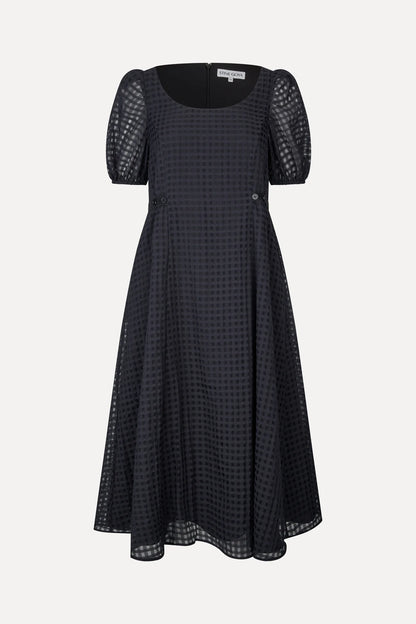 2069 Organza, Adjustable Waist Voluminous Midi Dress