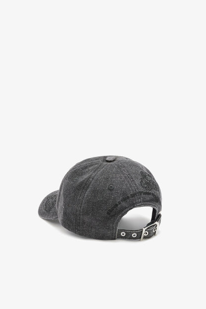 Washed Embroidery Denim Cap
