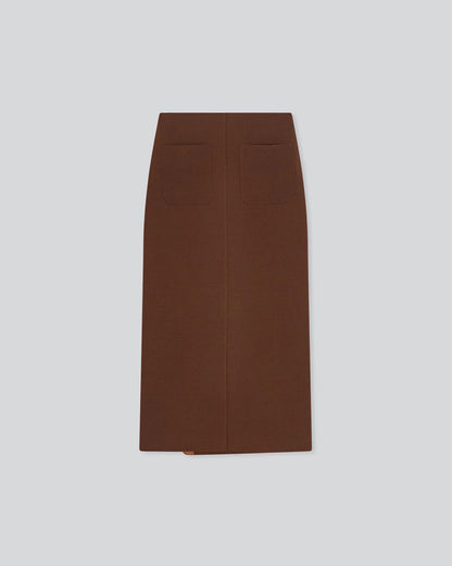 LAY2 BUTTONED WRAP SKIRT