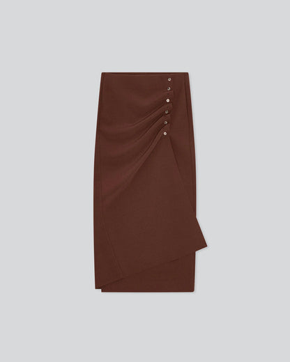 LAY2 BUTTONED WRAP SKIRT