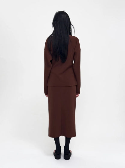 LAY2 BUTTONED WRAP SKIRT