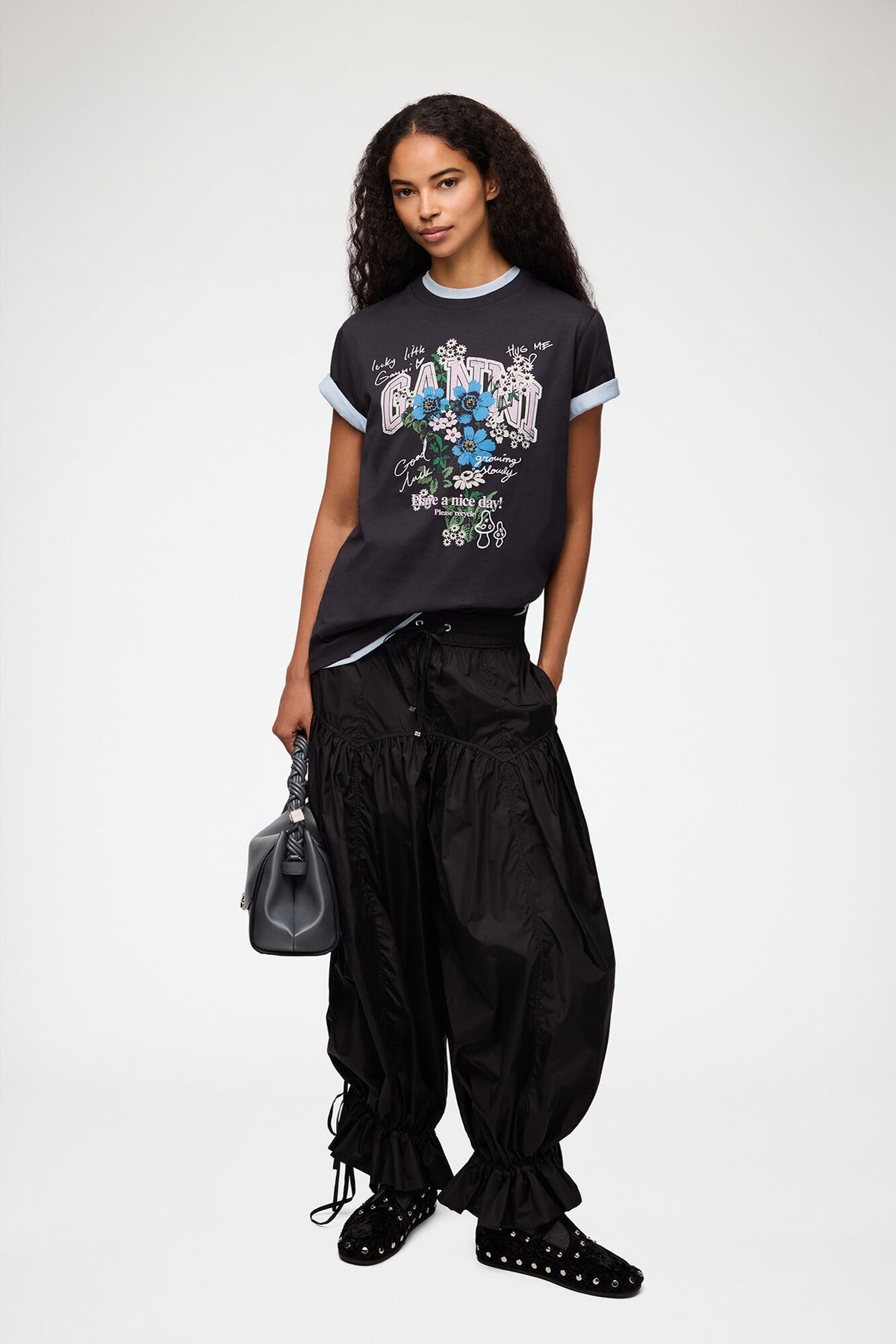 Basic Cotton Relaxed T-shirt Flower Print