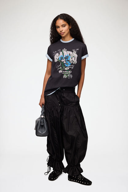 Basic Cotton Relaxed T-shirt Flower Print