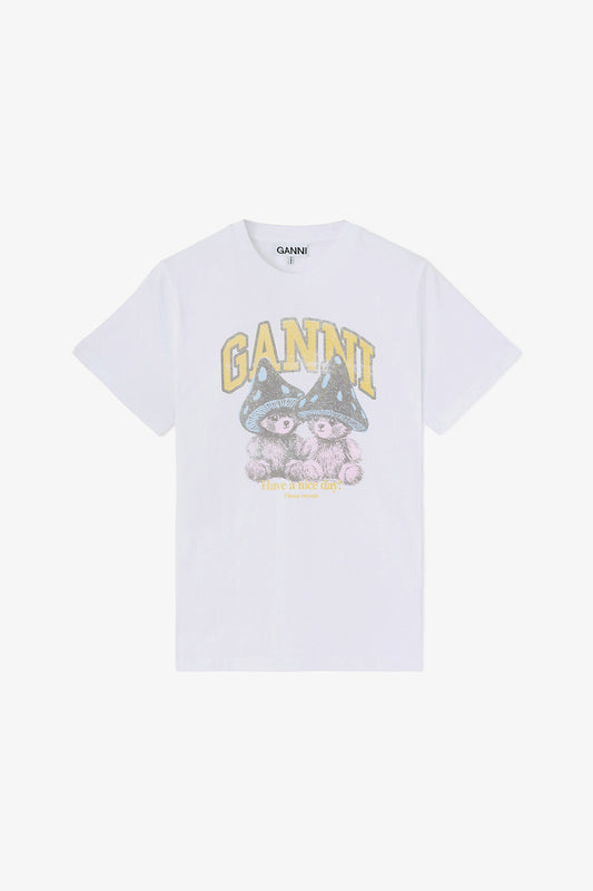 Basic Cotton Relaxed T-shirt Teddy Mushrooms