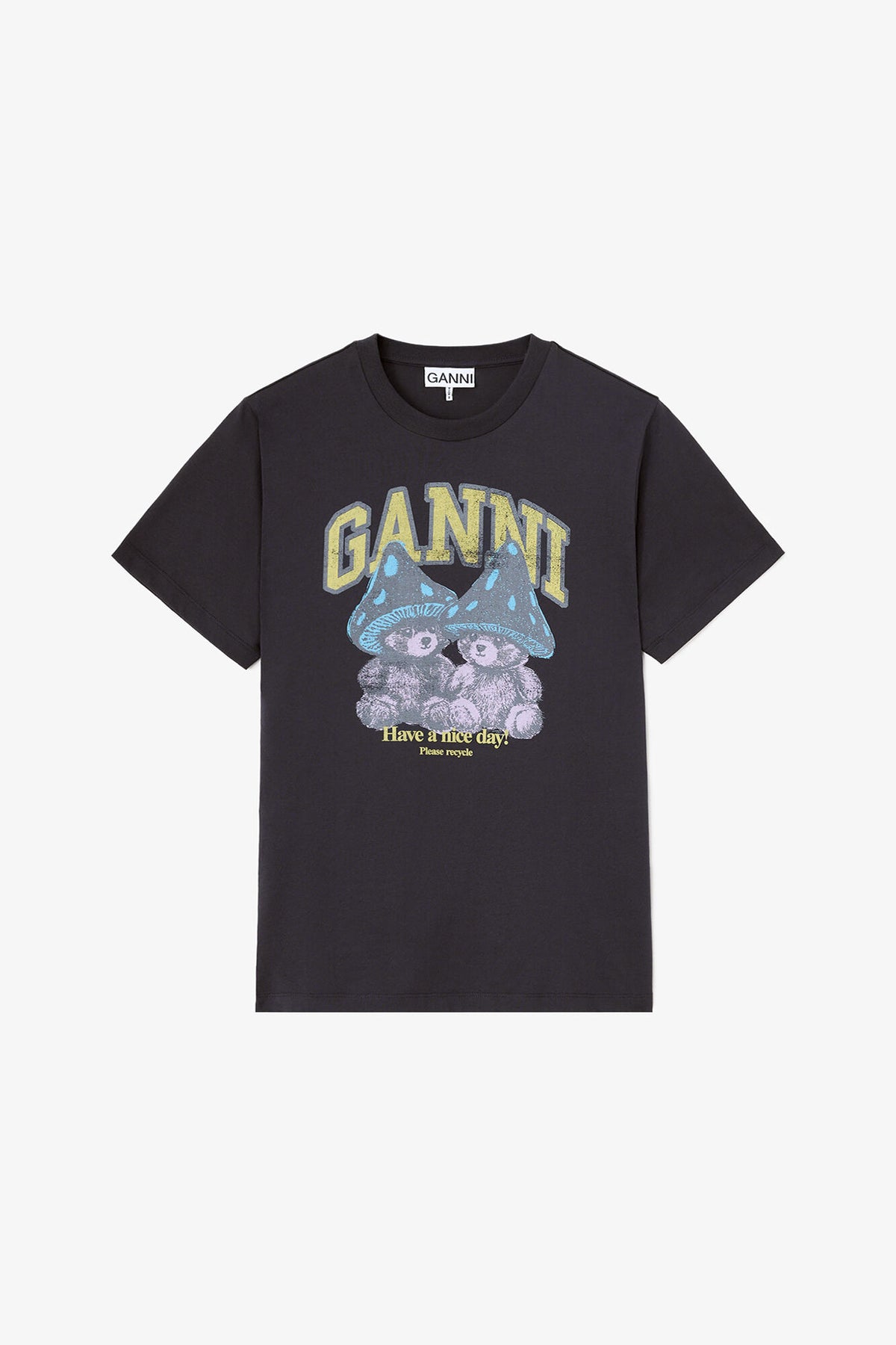 Basic Cotton Relaxed T-shirt Teddy Mushrooms