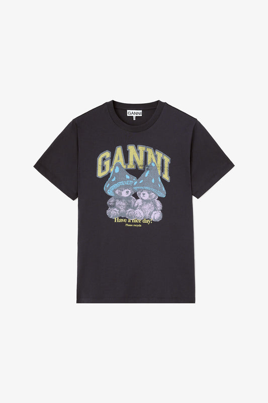 Basic Cotton Relaxed T-shirt Teddy Mushrooms