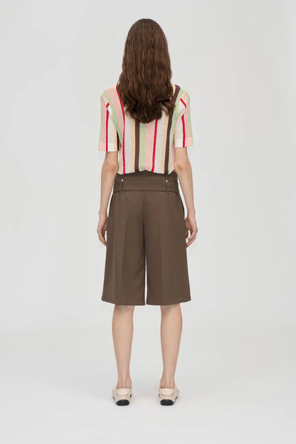 2534 Tropical Wool Tailoring, Belted Tailored Bermuda