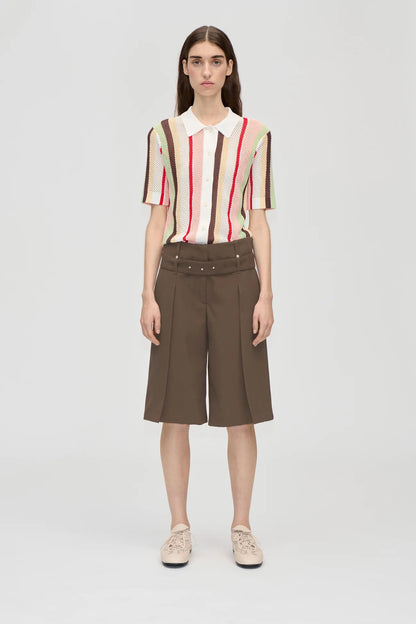 2534 Tropical Wool Tailoring, Belted Tailored Bermuda