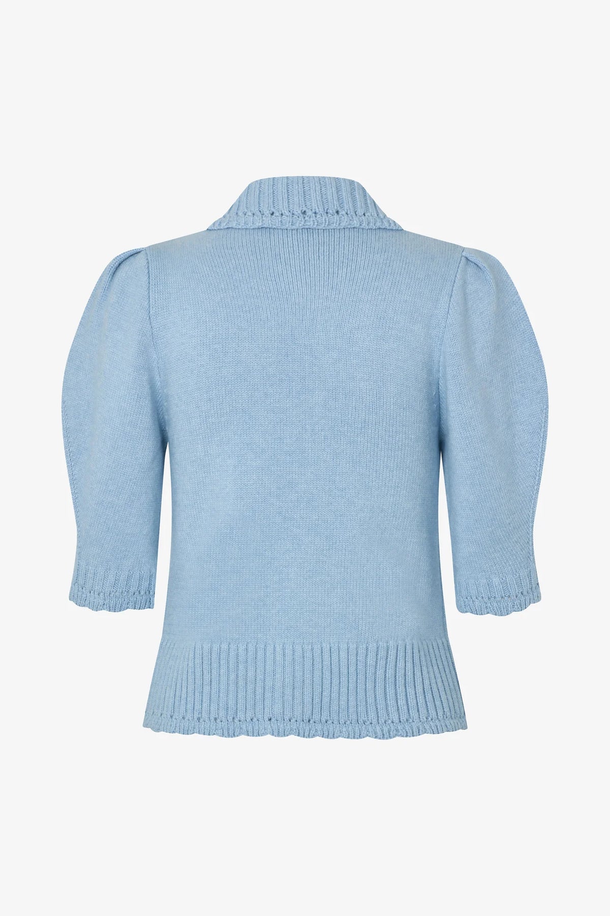 2359 Midweight Wool, Bobble Knit Polo Cardigan