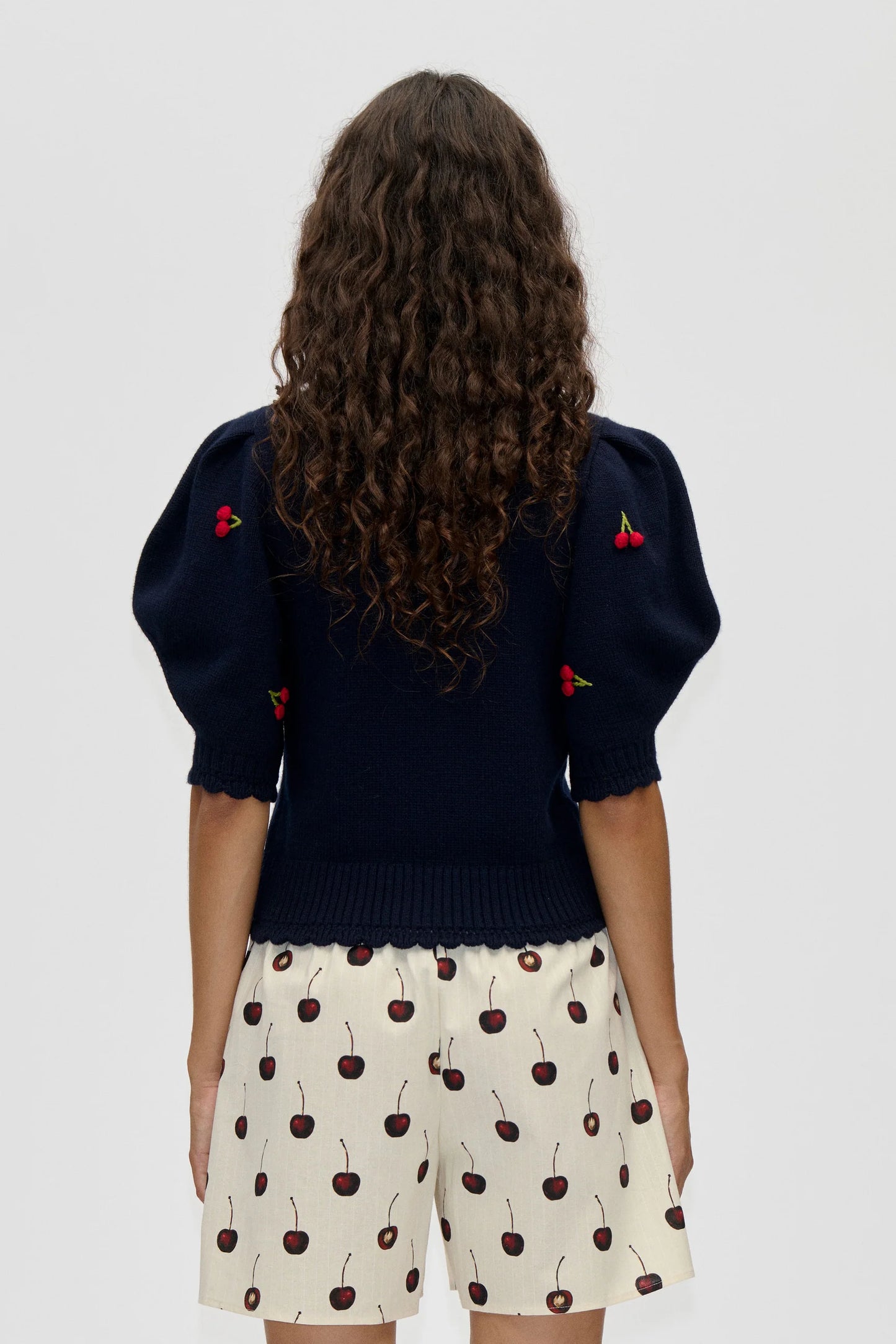 2359 Midweight Wool, Bobble Knit Polo Cardigan