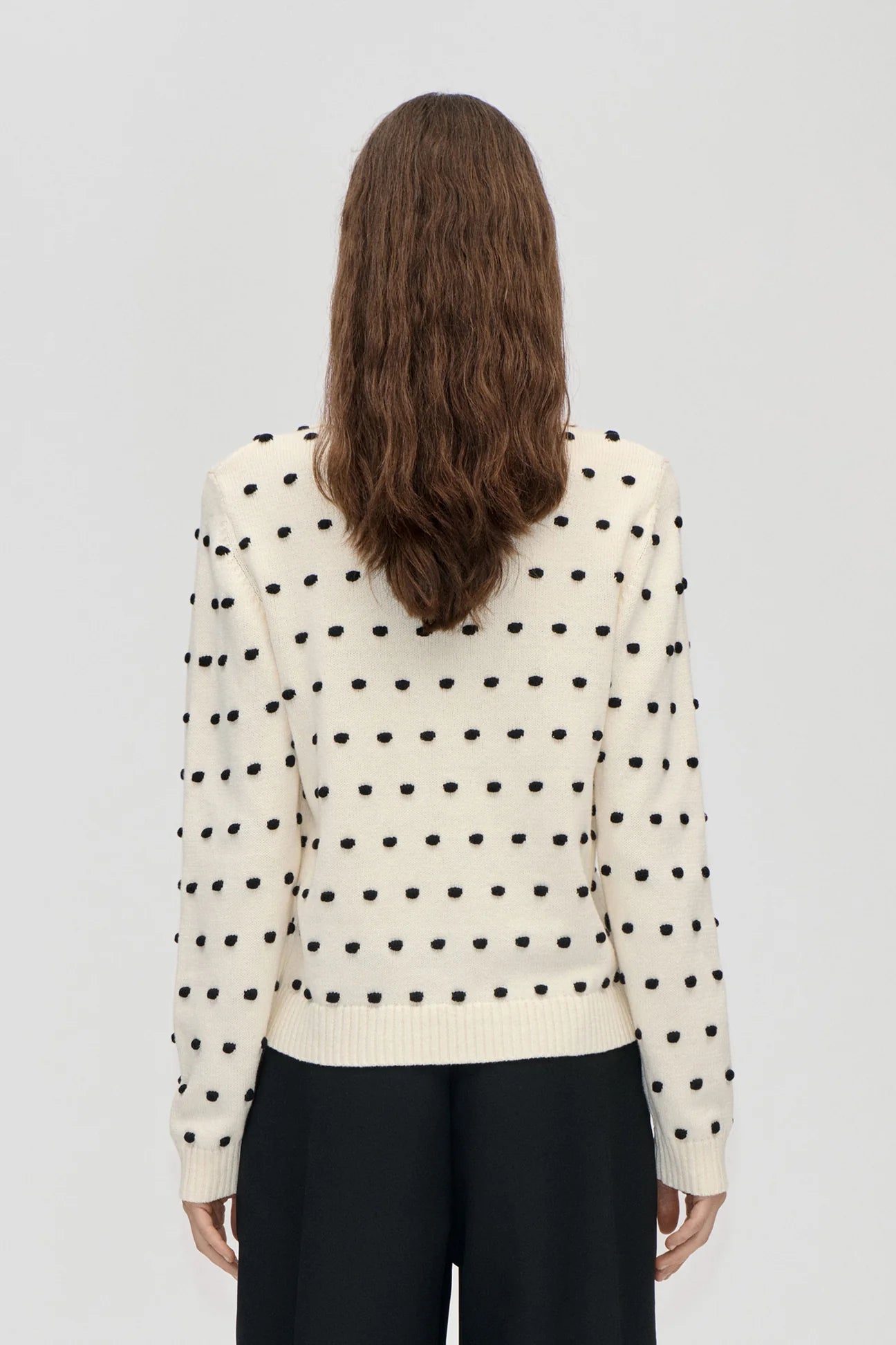 2386 Cotton Mix, Bobble Polo Collar Sweater