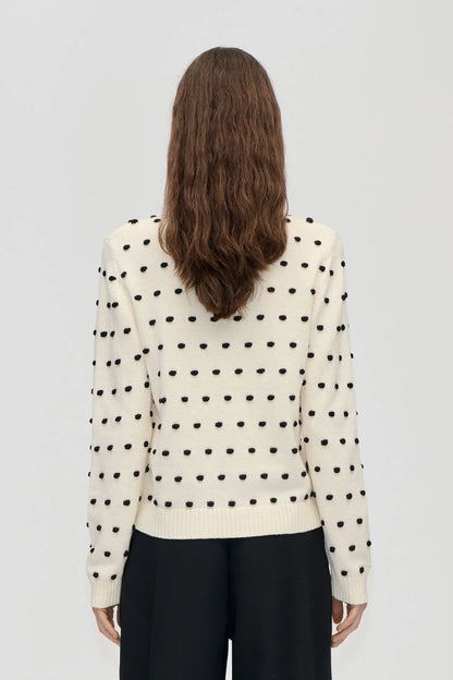 2386 Cotton Mix, Bobble Polo Collar Sweater