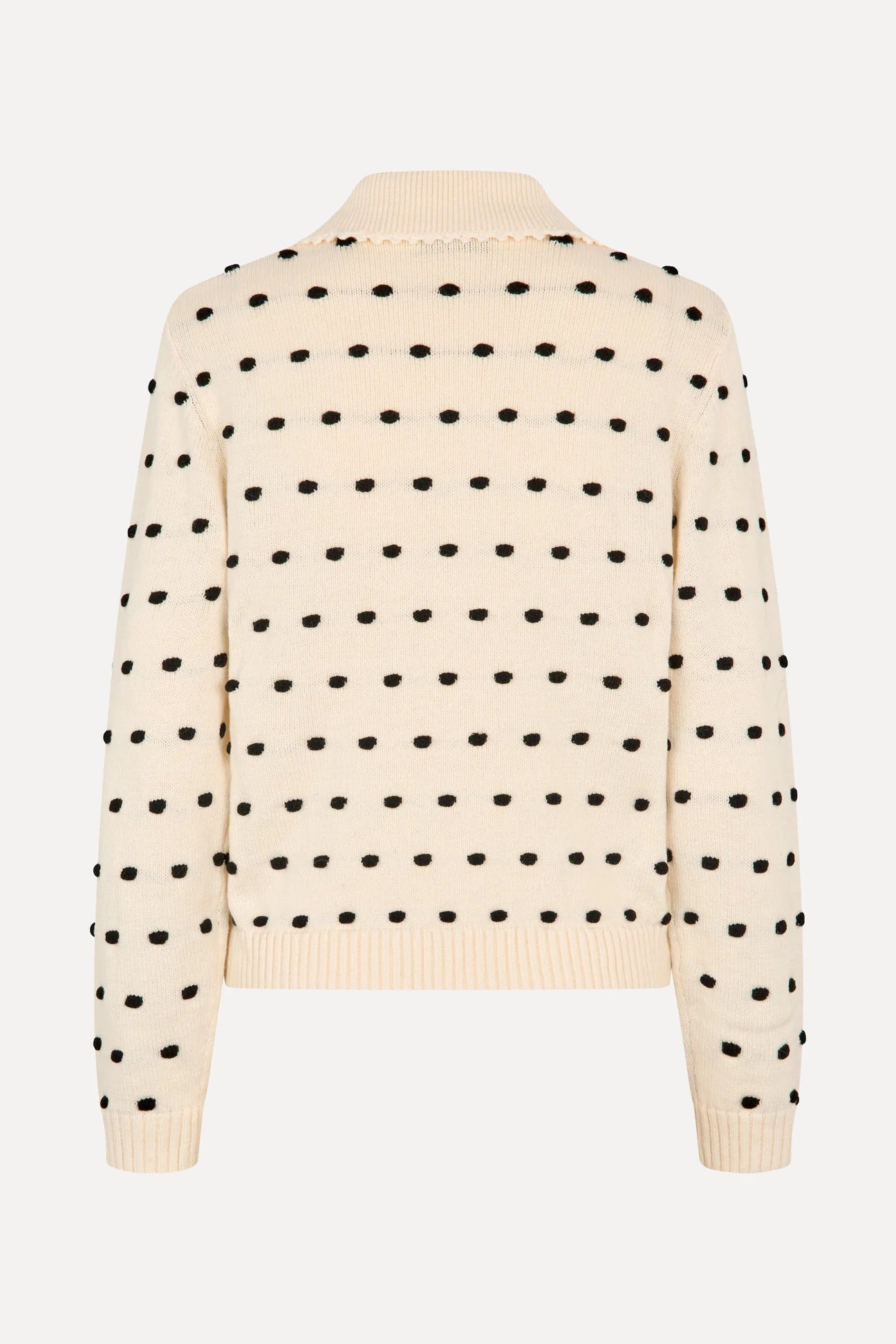 2386 Cotton Mix, Bobble Polo Collar Sweater
