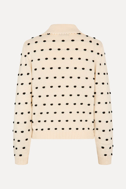 2386 Cotton Mix, Bobble Polo Collar Sweater