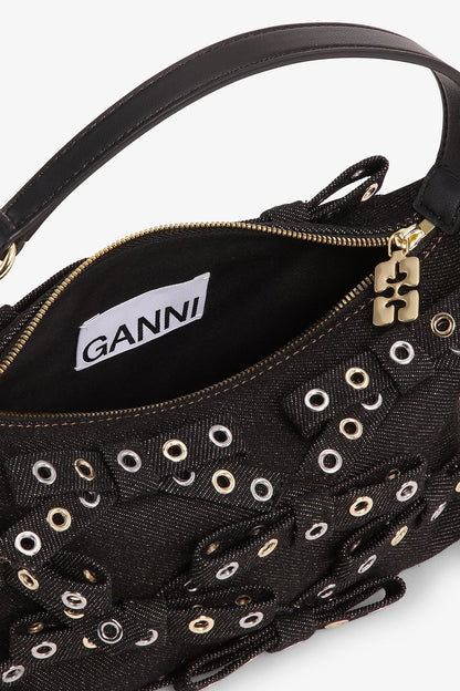 Butterfly Small Pouch Bow Eyelet Mix Denim