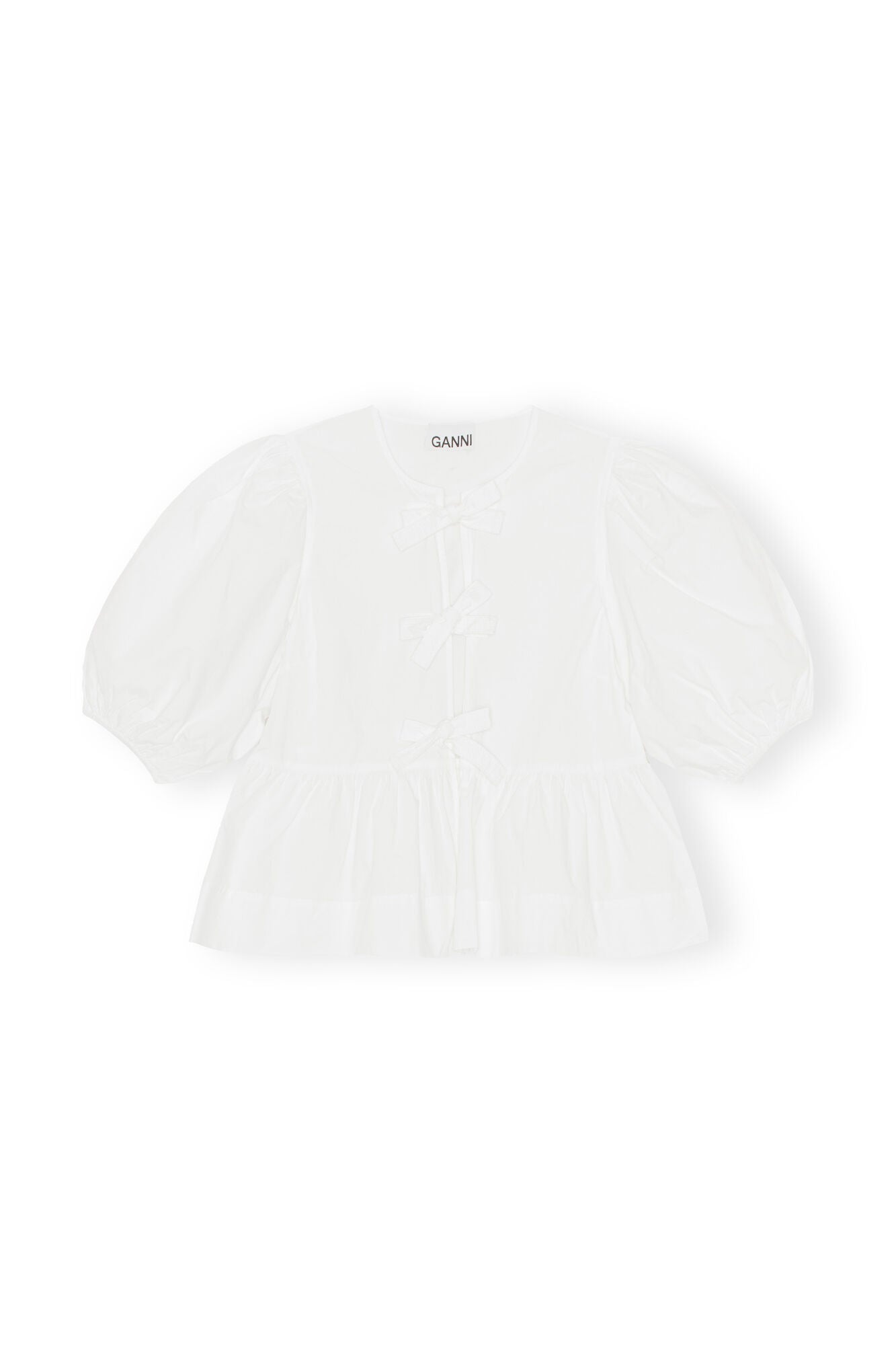 Cotton Poplin Peplum Blouse