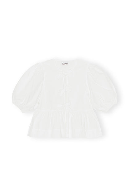 Cotton Poplin Peplum Blouse