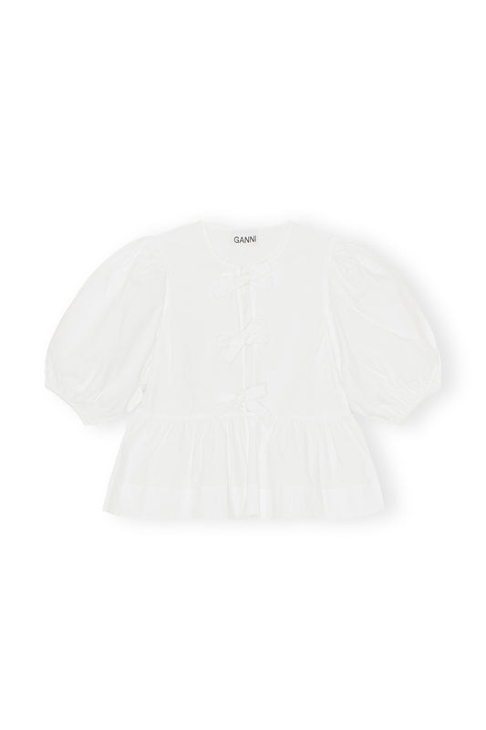 Cotton Poplin Peplum Blouse