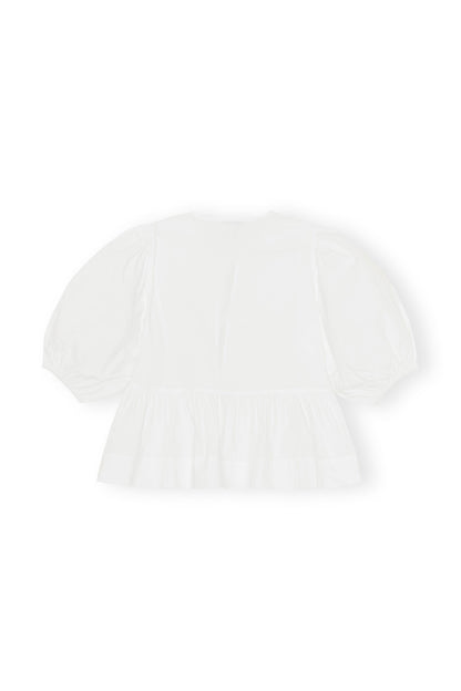 Cotton Poplin Peplum Blouse