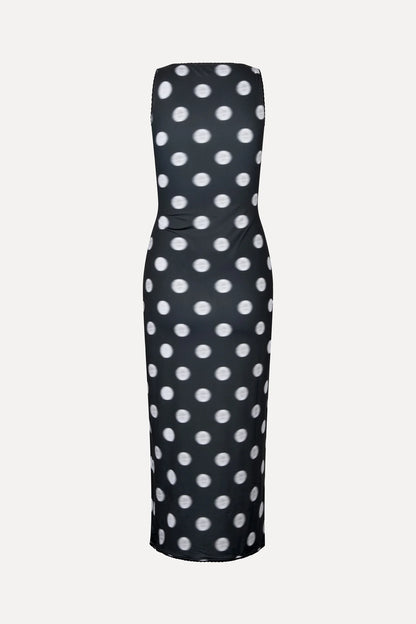 2244 Stocking Jersey, Elastic Deep Neckline Tank Dress
