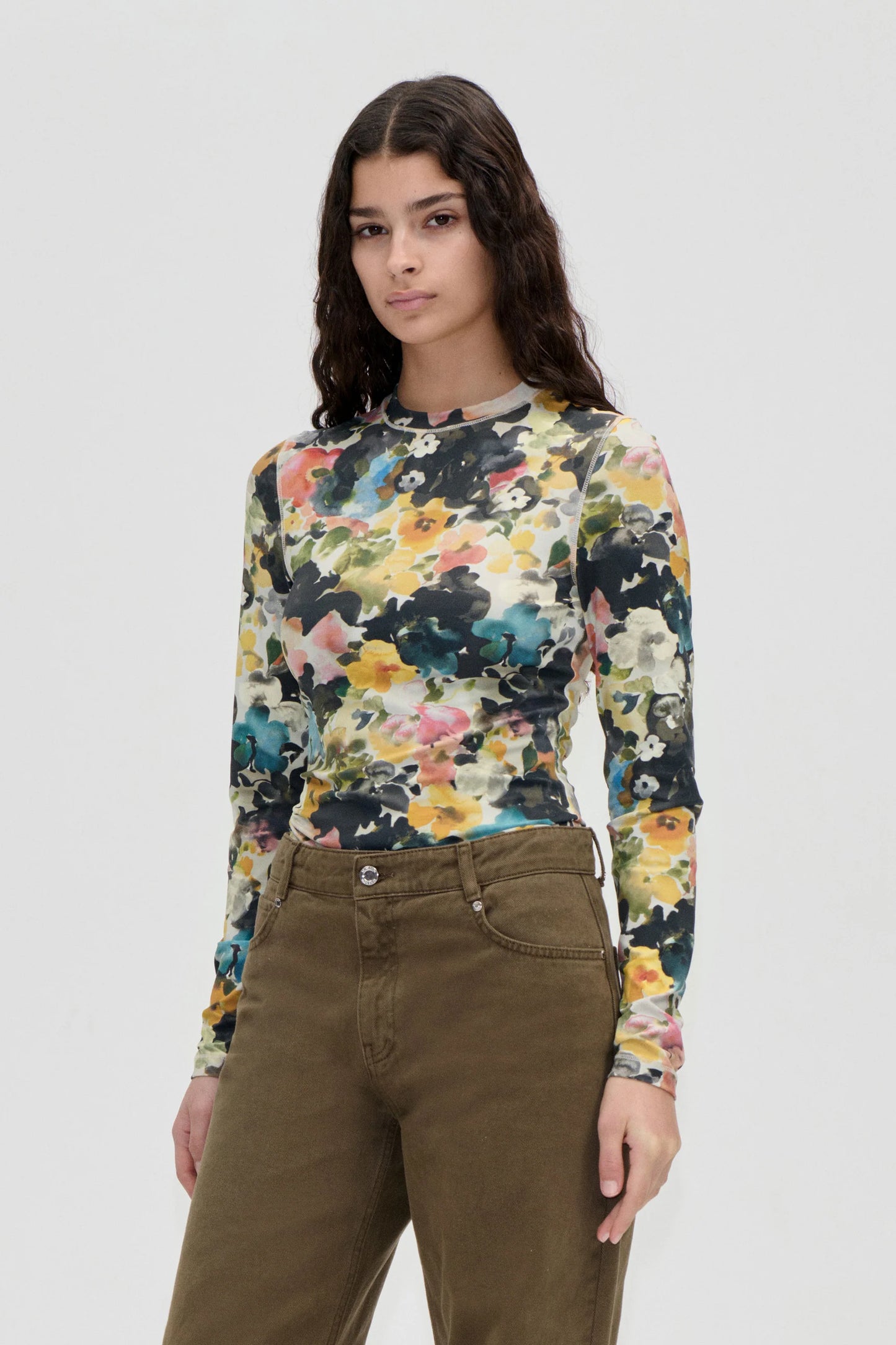 2542 Heavy Stocking Jersey, Elastic Long Sleeve Top