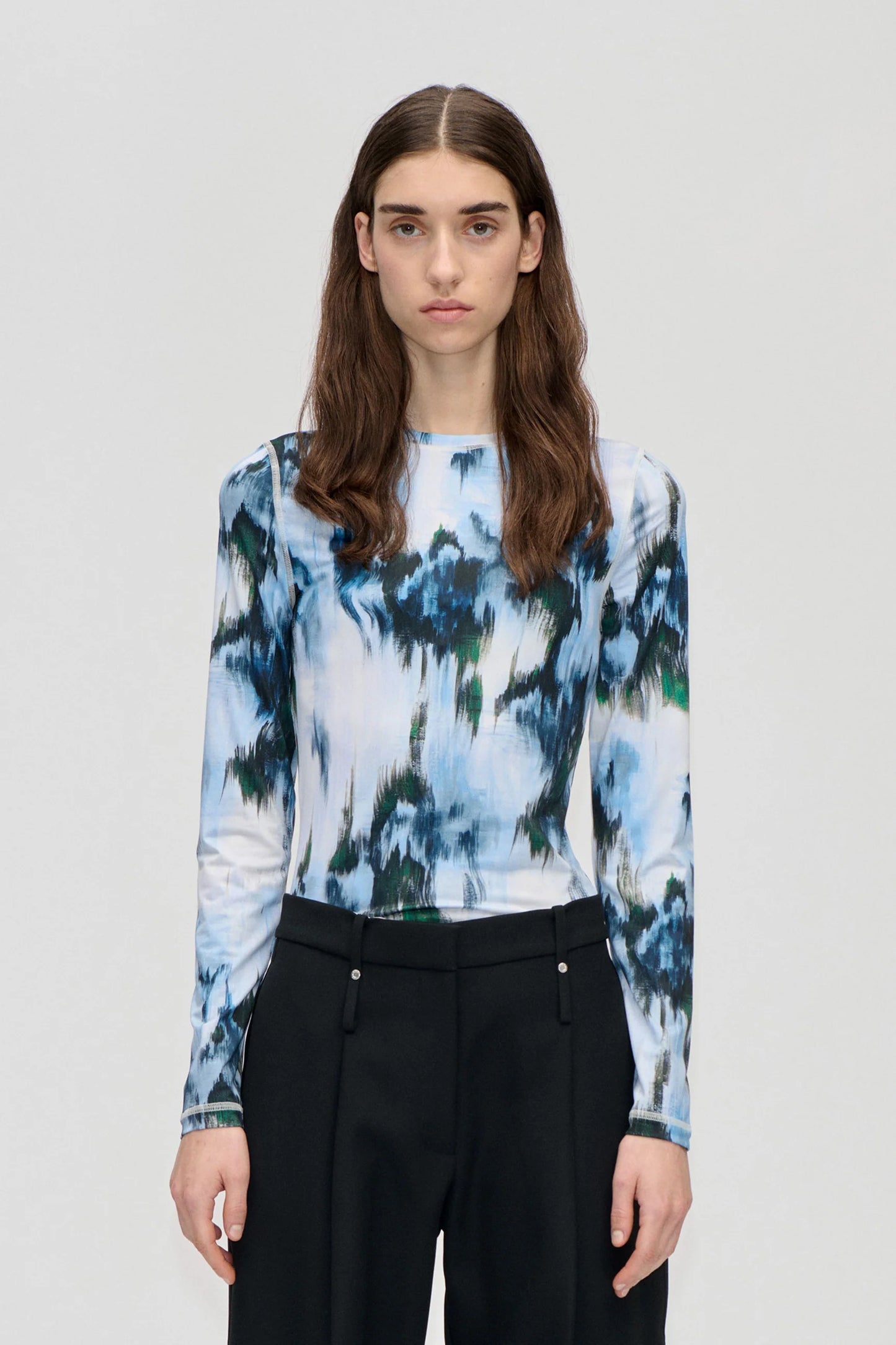 2244 Stocking Jersey, Elastic Long Sleeve Top