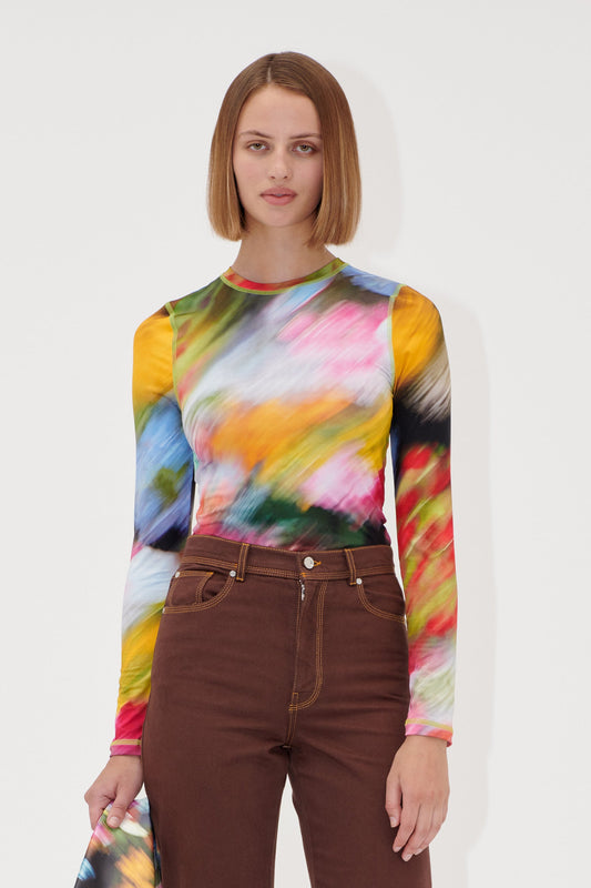 Elastic Long Sleeve Top